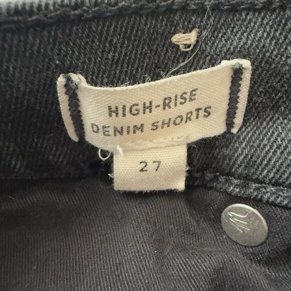 Madewell High Rise Denim Shorts Washed Charcoal Womens Size 27 Distressed‎ - Picture 6 of 7